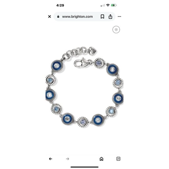 Brighton Halo Eclipse Bracelet Style JF4683 Silver & Blue without Tags Crystals - Picture 8 of 8